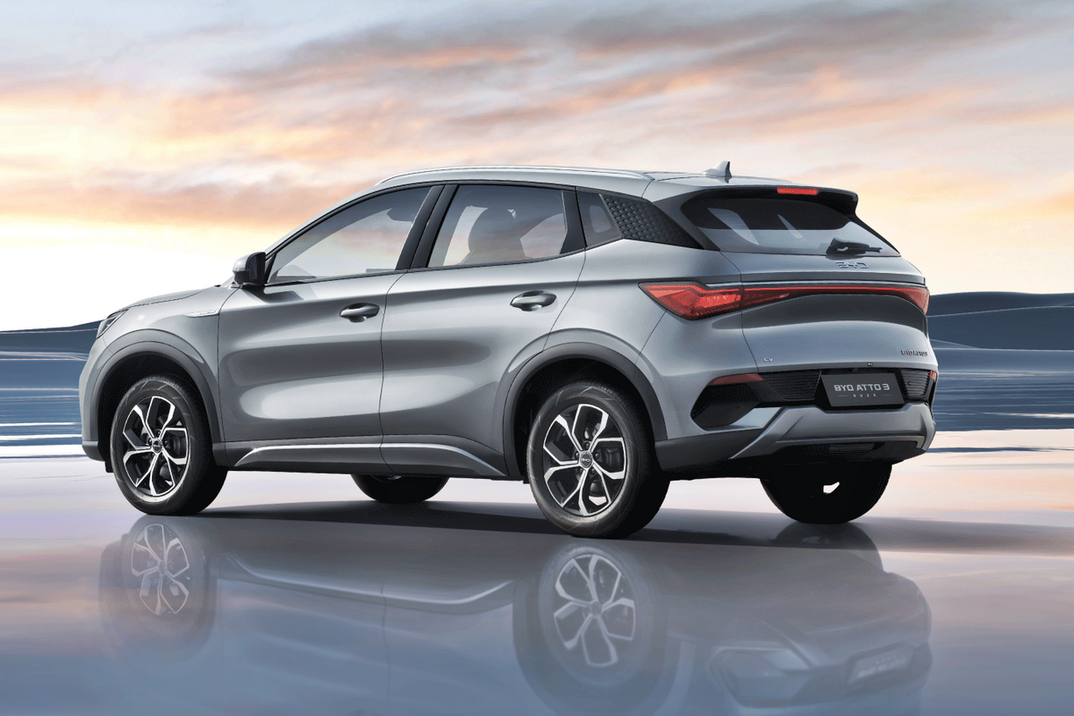 BYD Atto 3 in grey, electric SUV rental in Cape Town